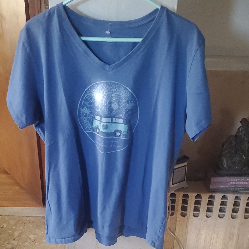 Blue womens  T-Shirt Life is Good